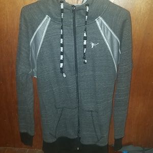 Pink Victoria's Secret Charcoal Gray XS Full-zip Hoodie